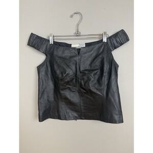 Vintage Newport News Easy Style Leather Tank Top Biker Motorcycle Grunge Top 12